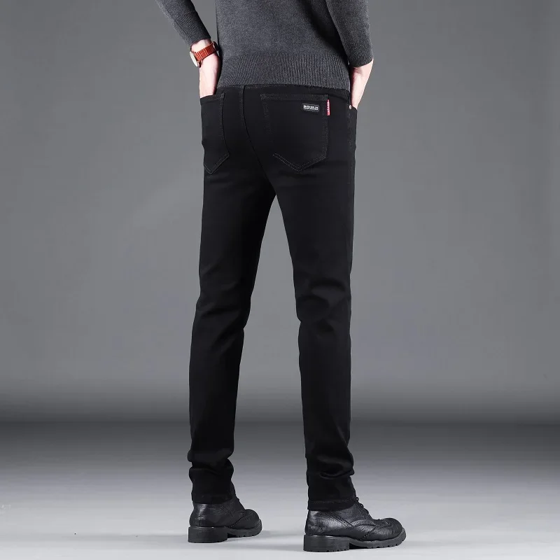 Business Casual Jeans Men Black Slim Fit Stretch Denim Trousers Male High Quality Luxury Pants Men Clothing