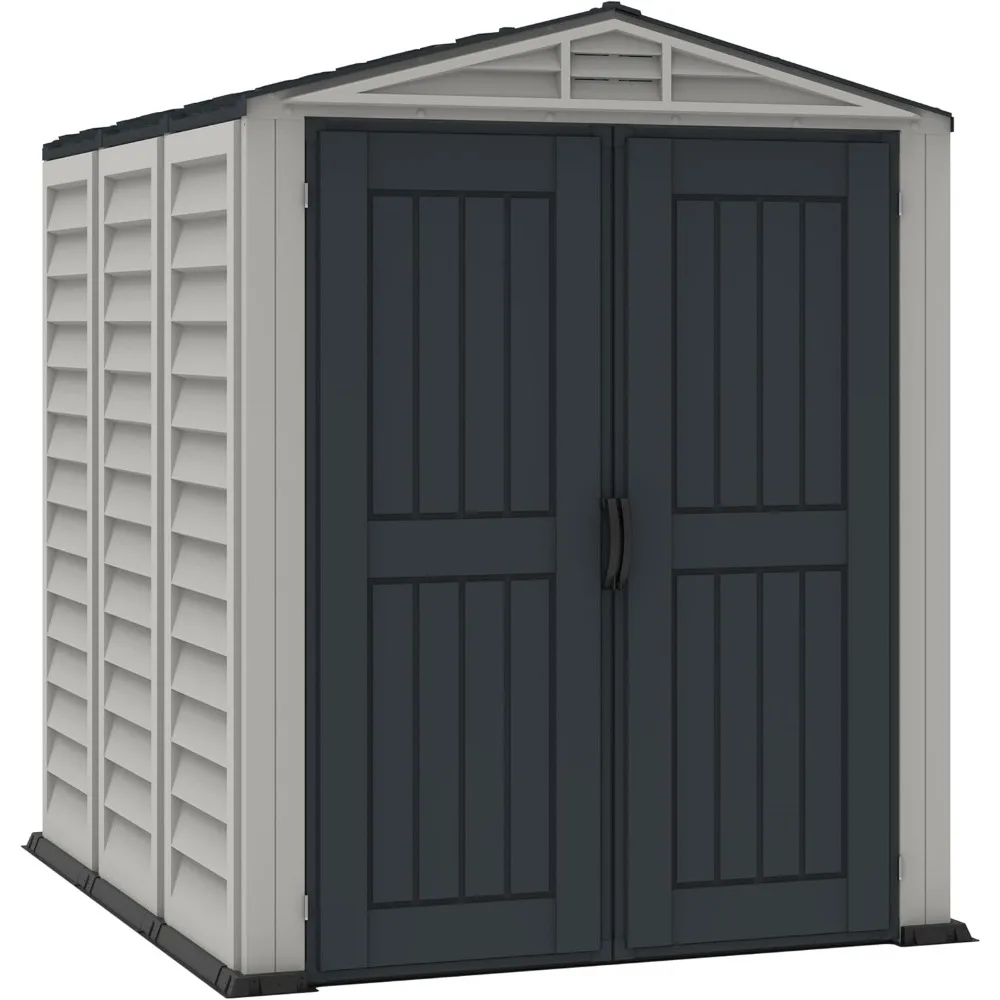 Budka ogrodowa Duramax YardMate 5' x 8' Plus z plastikowym podłogiem - Antracyt i Adobe - 15 lat gwarancji