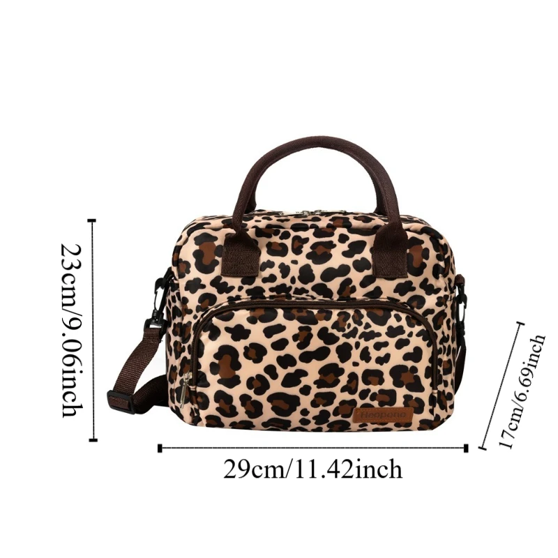 Practical Portable Nylon Lunch Bag 11 L Handheld Insulated Handbag Waterproof Flower Printed Diaper Bag Men