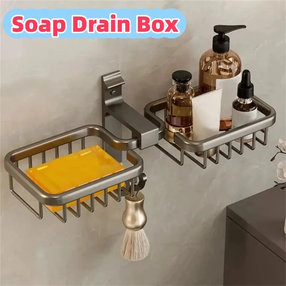 

Алюминиевая настенная мыльница без перфорации со сливом воды, сливная коробка для мыла, нержавеющий самоклеящийся держатель для мыльницы, бытовой