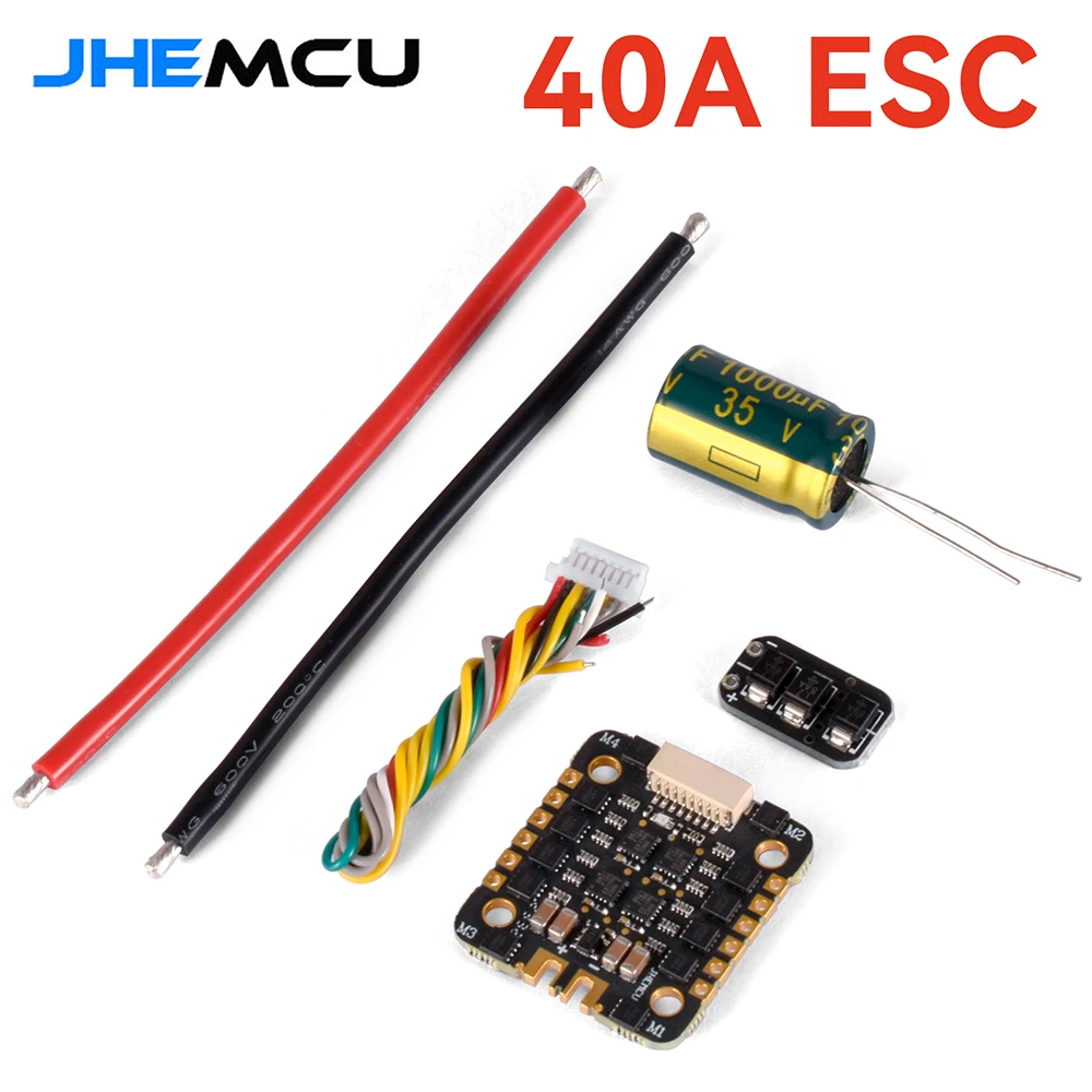 JHEMCU EM40A 40A BLheli_S 4in1 Brushless ESC 2-6S DShot600 20x20mm for RC FPV Racing Drone Quadcopter DIY Parts