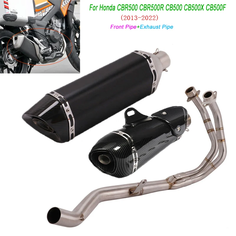 Motorcycle Front Pipe With Exhaust Pipe For Honda CBR500 CBR500R CB500X CB500F 2013 2014 2015 2016 2017 2018 2019 2020 2021 2022