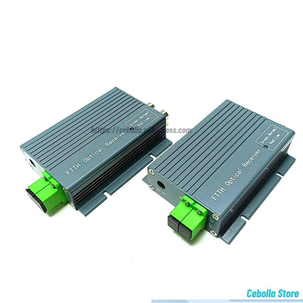 FTTH CATV ตัวรับสัญญาณแสงไฟเบอร์ระดับสูง WDM Converter Duplex Connector Mini โหมด 2 เอาต์พุต RF นิ้ว