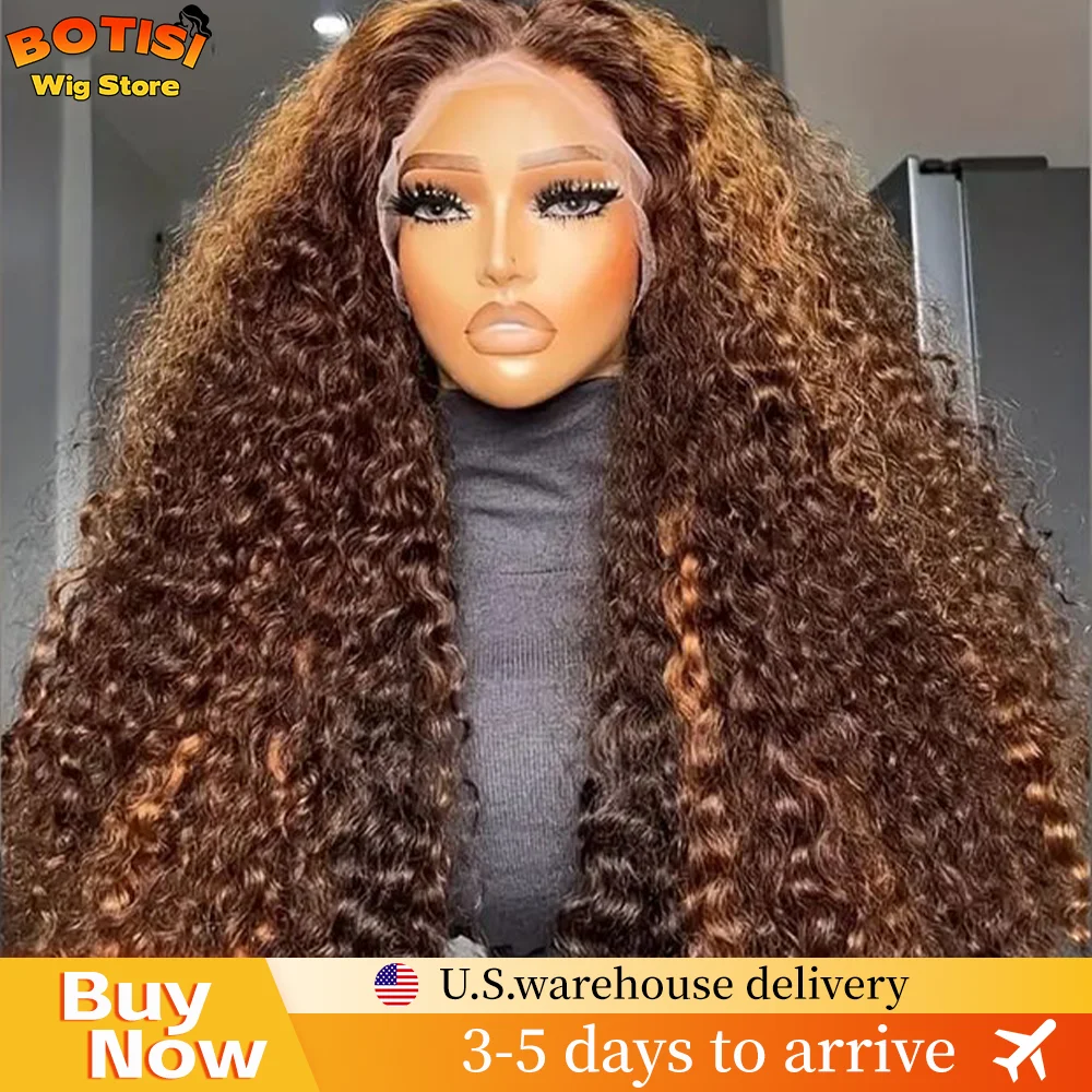 

Highlight Wig Human Hair Ombre HD Lace Wig 13x6 Human Hair Deep Wave Frontal Wig Brazilian 13x4 Water Wave Curly Wigs For Women
