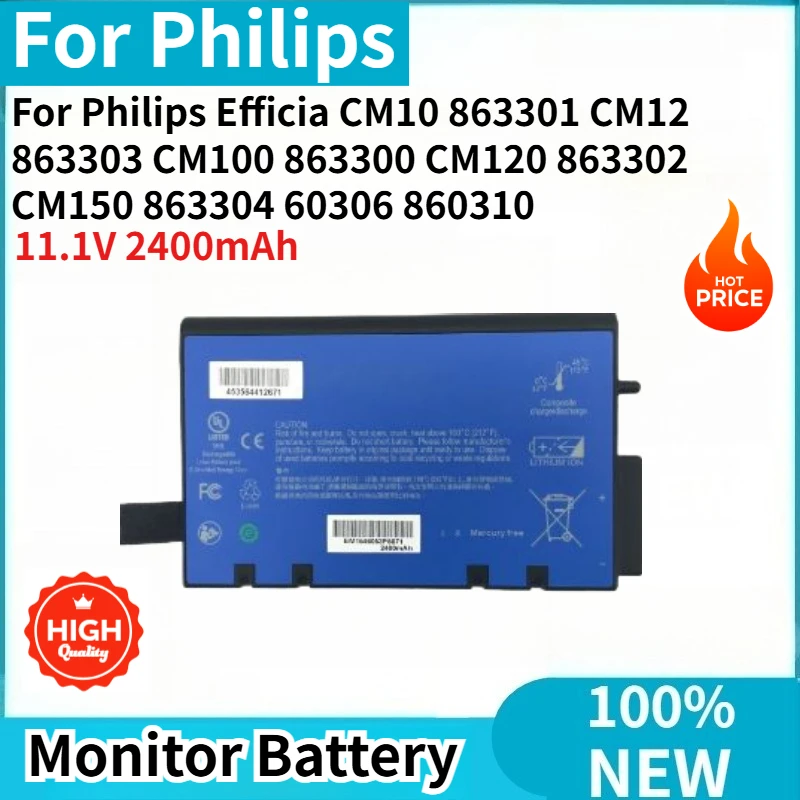 

High Quality 11.1V 2400mAh Monitor Battery for Philips Efficia CM10 CM12 CM100 CM120 CM150 863300 863301 863302 863303 863304
