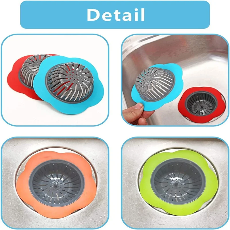 2 Pcs Plastic Sink Strainer Kitchen Easy Clean Sink Drain Filter Basket Pouring Strainer Drain Filter Shower Sink Drains Cover