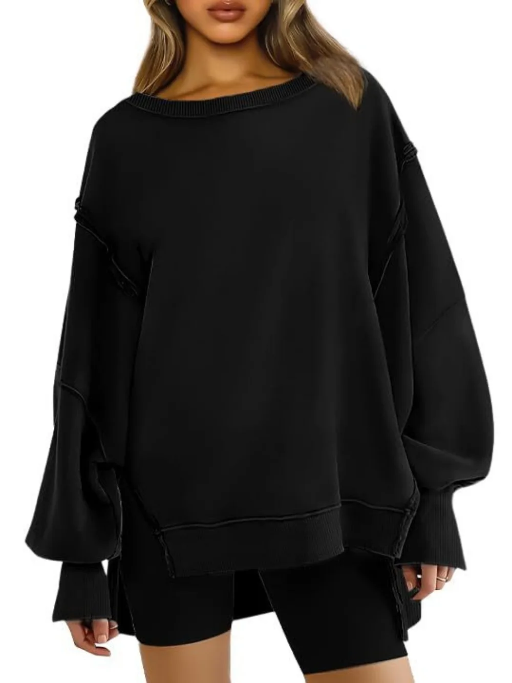 Sudaderas informales de gran tamaño con cuello redondo para mujer, sudaderas con capucha, trajes de moda para niñas adolescentes, ropa de invierno