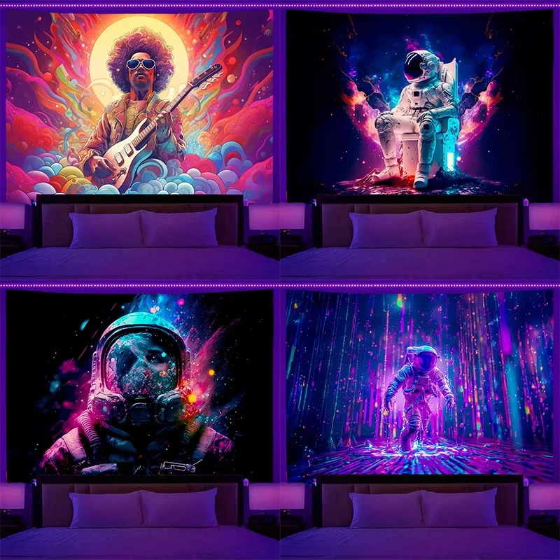 VIKAMA Illusion Haar-Wandteppich, lila Haare, Sonnenuntergang, Wolkenmuster, Schlafzimmer, Wohnzimmer, dekorativer Wandteppich im skandinavischen Stil