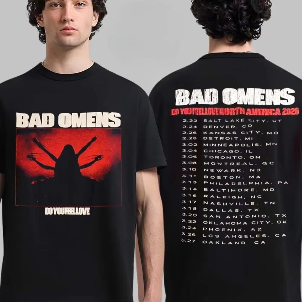 Bad Omens Do You Feel Love Ghost Band Grafik-T-Shirt aus Baumwolle für Männer und Frauen, Streetwear-T-Shirt – Detail 5