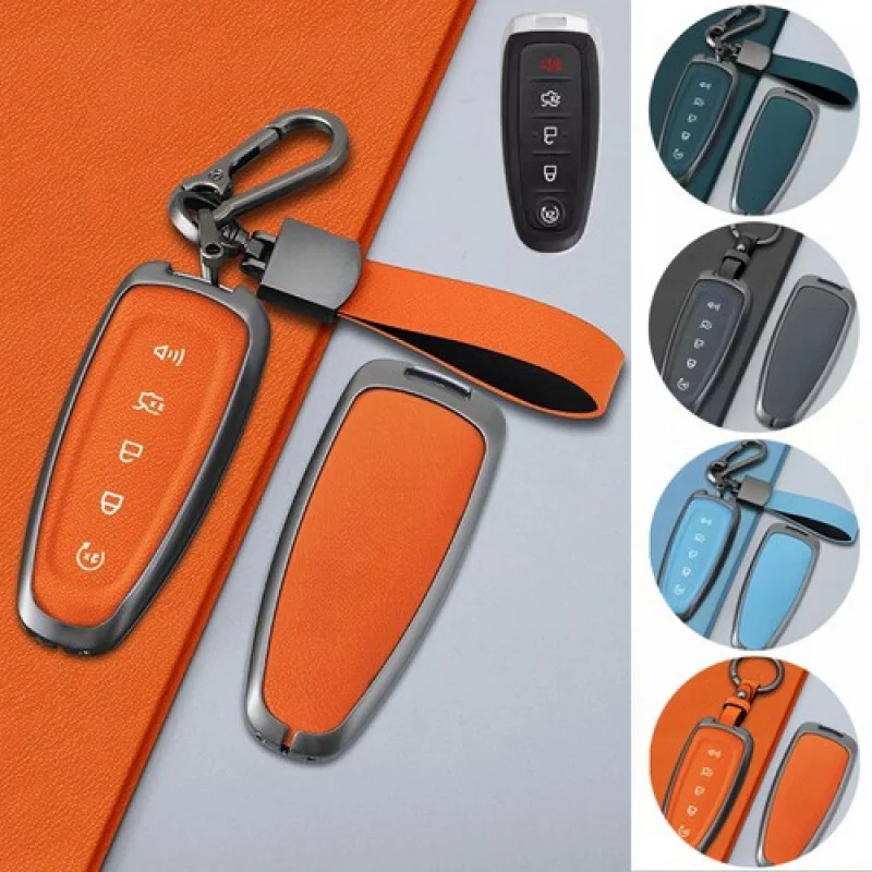 

A + кожаный чехол для дистанционного ключа из цинкового сплава для Ford Explorer Escape Edge