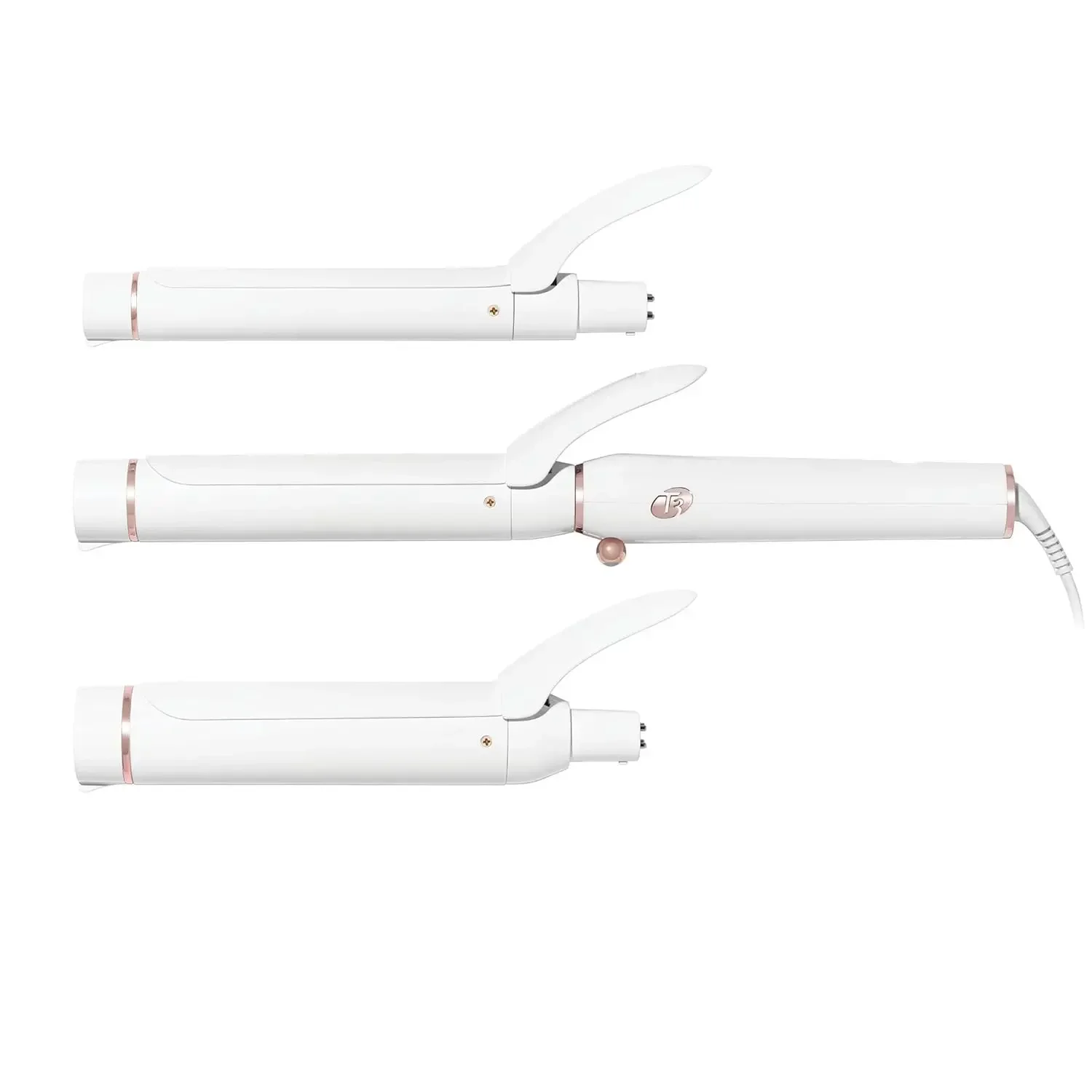 

T3 Switch Kit Professional Ionic Interchangeable Curling Iron with 3 Ceramic Clip & Wand Long Barrels for Curling and Waving, 9