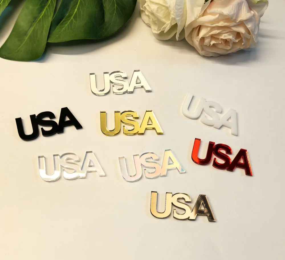 Set of 20 USA Patriotic Drink Marker,Acrylic USA Letters Champagne Glass Markers for 4th of July, Barbecues, and Themed Parties