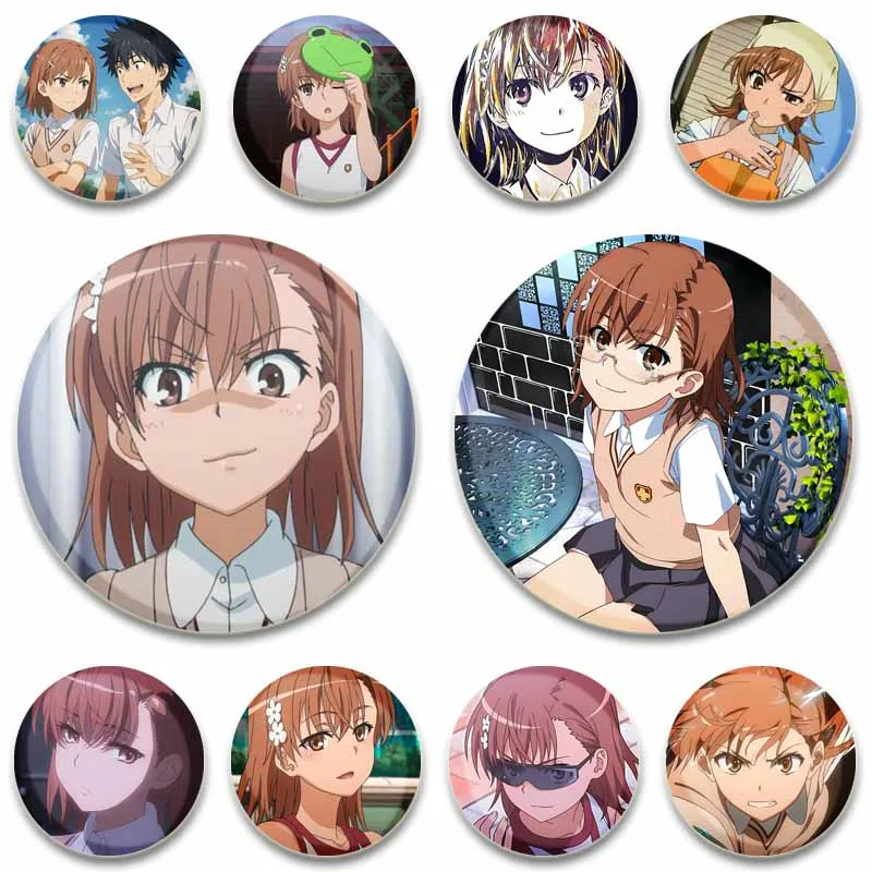 

Cute Anime Girls Mikoto Misaka Button Pins Creative Cartoon Character Jewelry Brooch Badge on Clothes Bag Decor Gifts for Friend