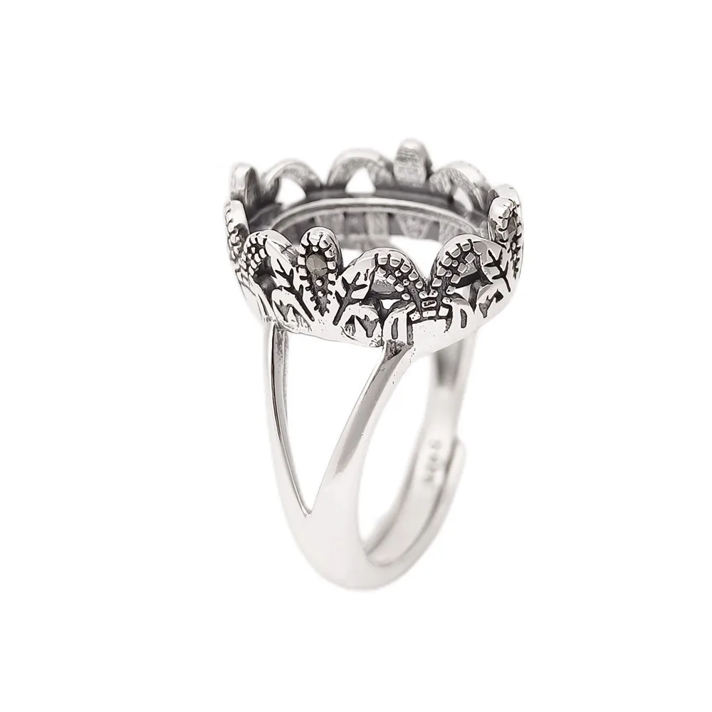 

Ring Blank (10x14mm Oval Blank) Adjustable Thai Sterling Silver Ring Setting Oval Cabochon Ring Base