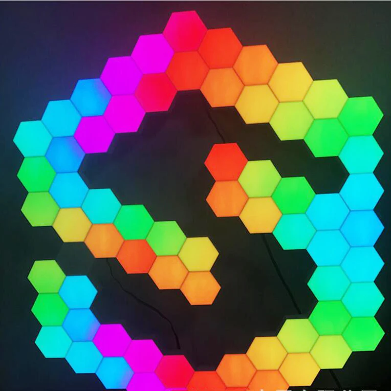 RGB LED Quantum Lamp Hexagon Light DIY LED Wall Lamp Touch Sensor LED Night Light Colorful For Home Decoration Desk Light 5V USB