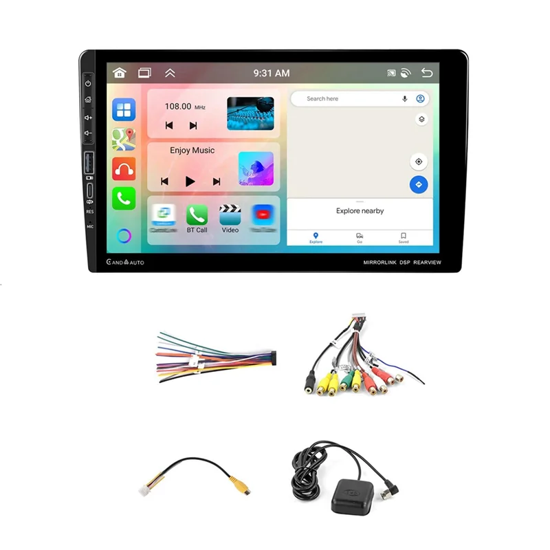 Autoradio Carplay Android 13, 4 go + 64 go, 9 pouces, universel, 2 Din, lecteur multimédia, stéréo, GPS, Wifi, FM, Bluetooth