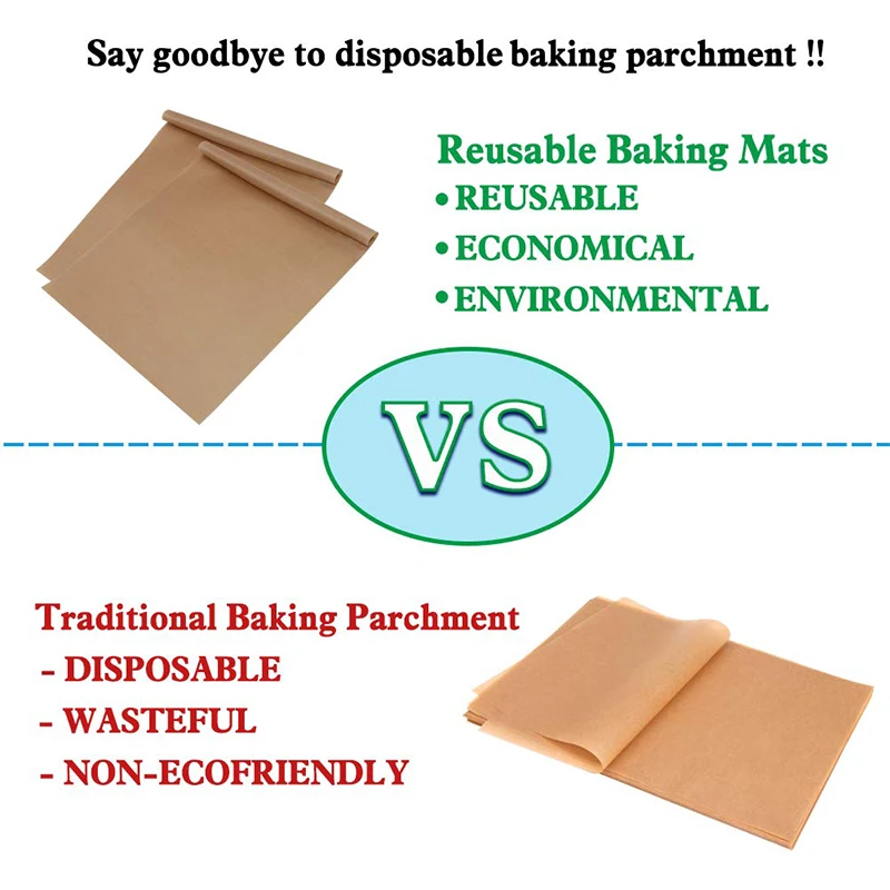 1/5/10 Pcs Baking Mat Sheet 40*60cm or 30*40cm Reusable Non-Stick Oil-Proof Baking Paper Heat-Resistant Oven Liner Sheet BBQ Pad