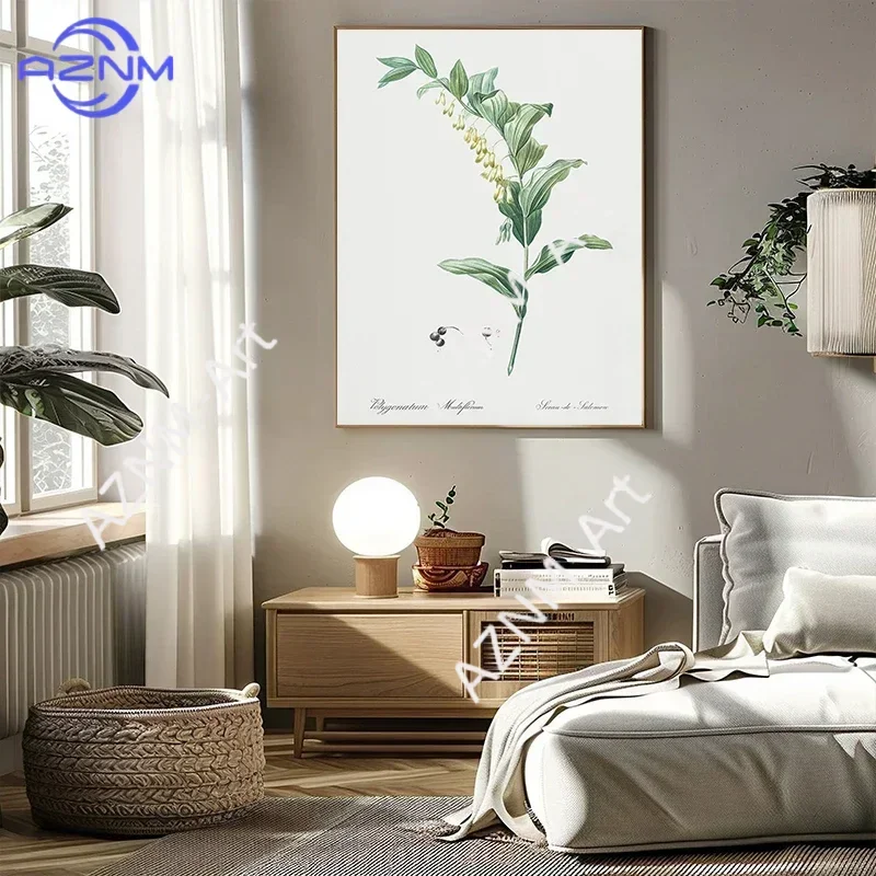 Wandkunst Poster Leinwanddruck Minimalistische Farn- und Kräutermotive Botanische Lavendel-Knoblauch-Rosmarin-Wildblumen Drucke Bilder Heimdekoration
