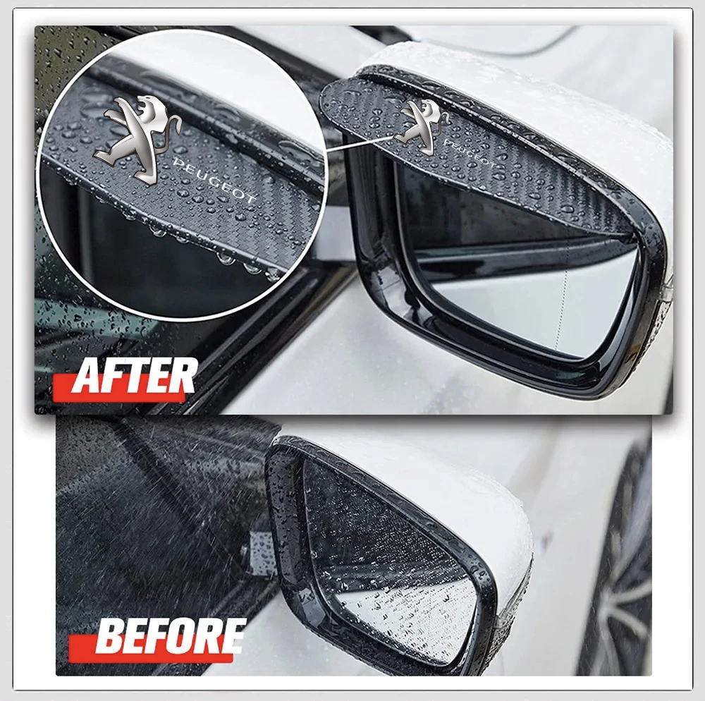 2 قطع من مرآة الرؤية الخلفية للسيارة حاجب المطر حاجب الشمس لبيجو 308 408 508 RCZ 208 3008 2008 206 207 307 أدوات السيارات