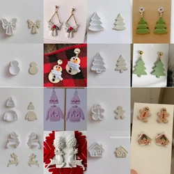 Christmas Elk House Polymer Earring Clay Cutter | Christmas Bow Snowman Sweater Clay Molds | Winter Holiday Earring Cutters