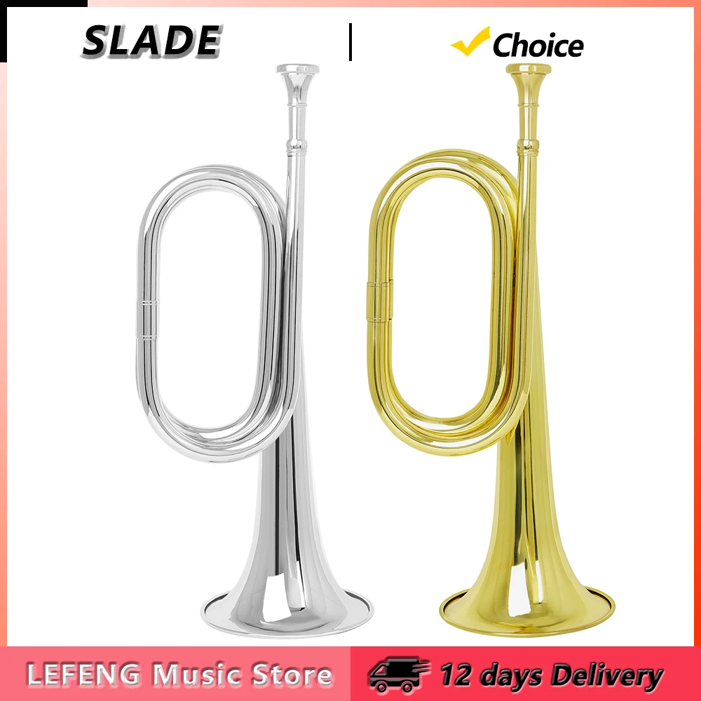 SLADE C Key Bugle Call Trumpet Spanish Bugle Cavalry Horn Military Chong Fenghao Pure Copper Step Trumpet Brass Instrument