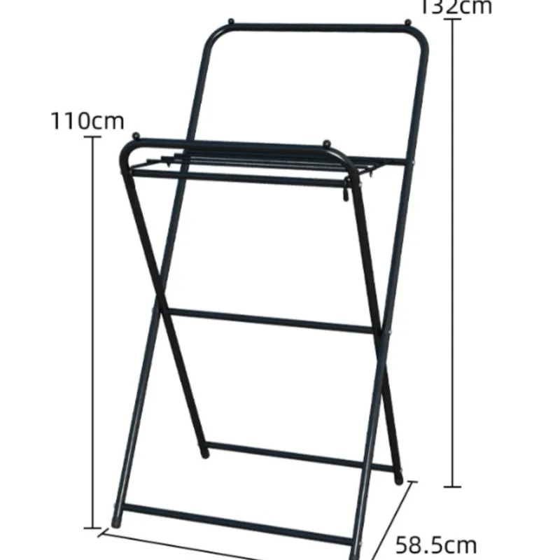 X-Shaped Foldable Drying Rack Heavy Duty Indoor Outdoor Clothes Hanger Stand for Balcony Laundry Room Home