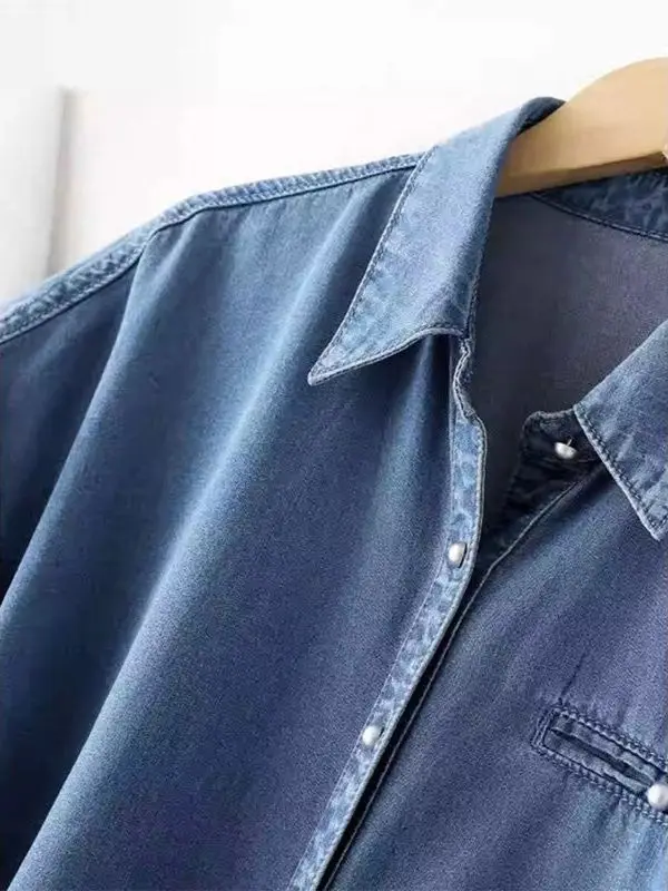Casual Luxury Japanese Style Denim Shirt And Pants Set Women's Summer New Two-Piece Suit Elegant And Suitable for All Occasions