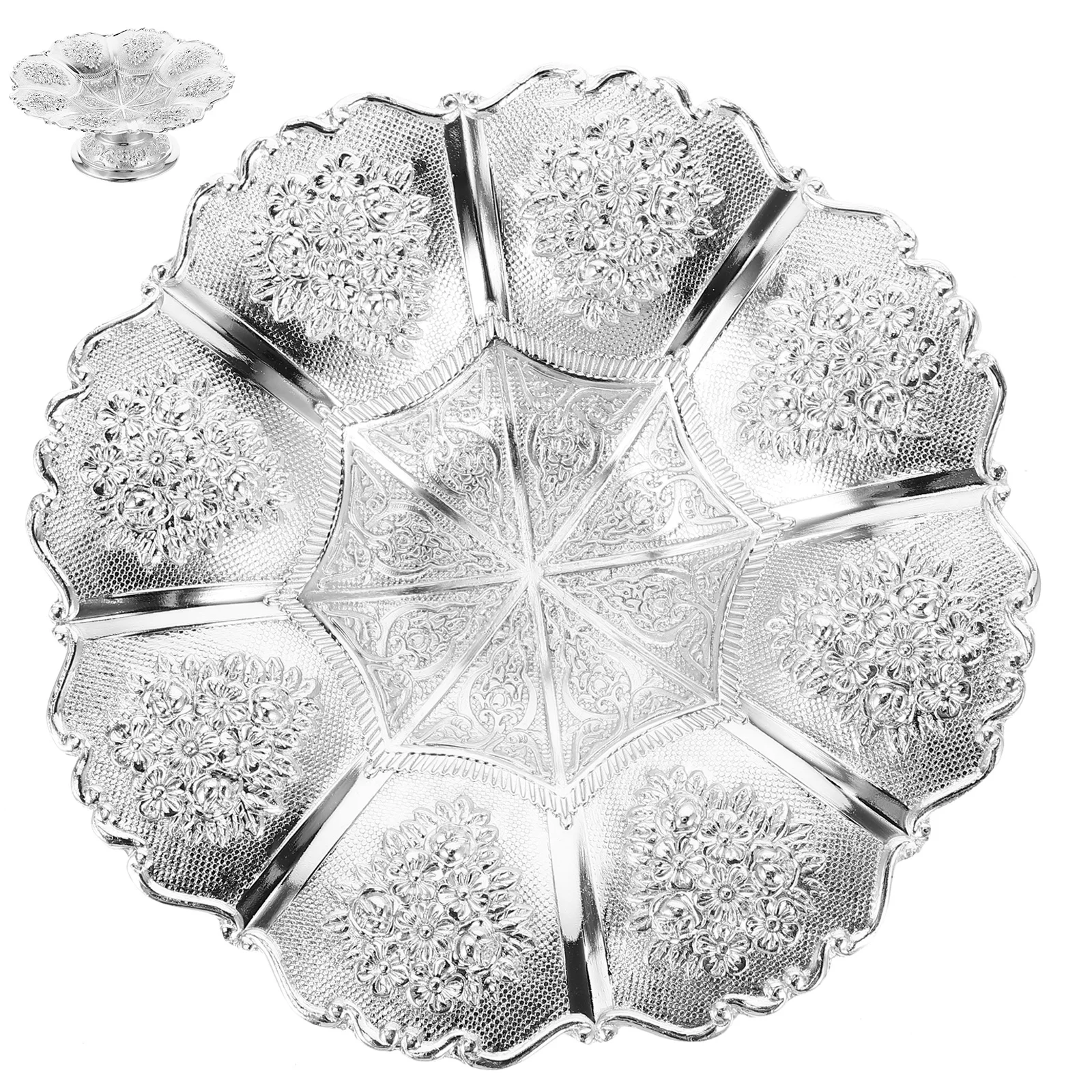 

Metal Craft Tray Decorative Fruit Storage Dish for Snacks Bread Dessert Food Sundries Organizer Serving Display Plate