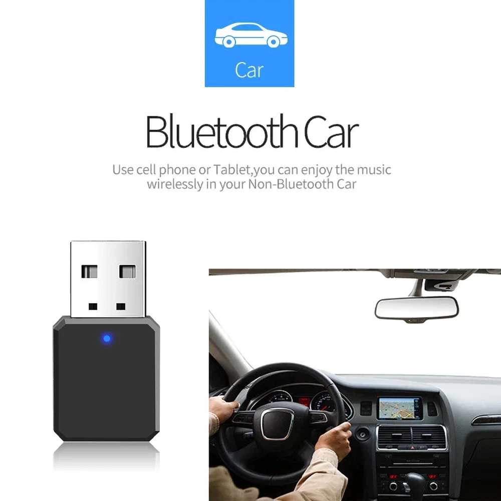 Приемник Bluetooth 5,0, беспроводной аудиоадаптер, USB-ключ, 3,5 мм AUX, музыкальный приемник для ноутбука, автомобильный динамик, усилитель, клавиатура