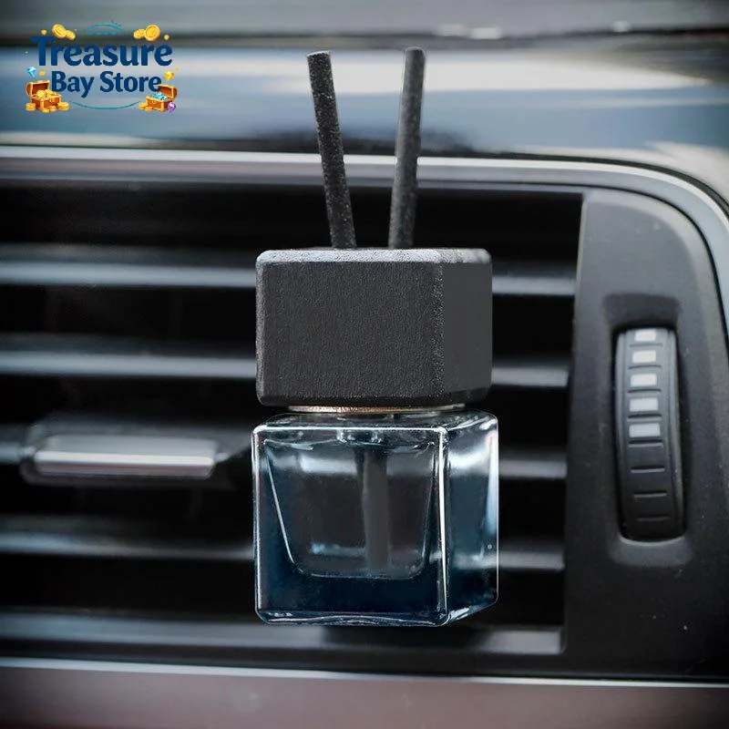 1 Piece Car Decoration Square Car Hanging Glass Bottle Air Freshener Empty Bottle Aromatherapy Ornament Pendant Diffuser