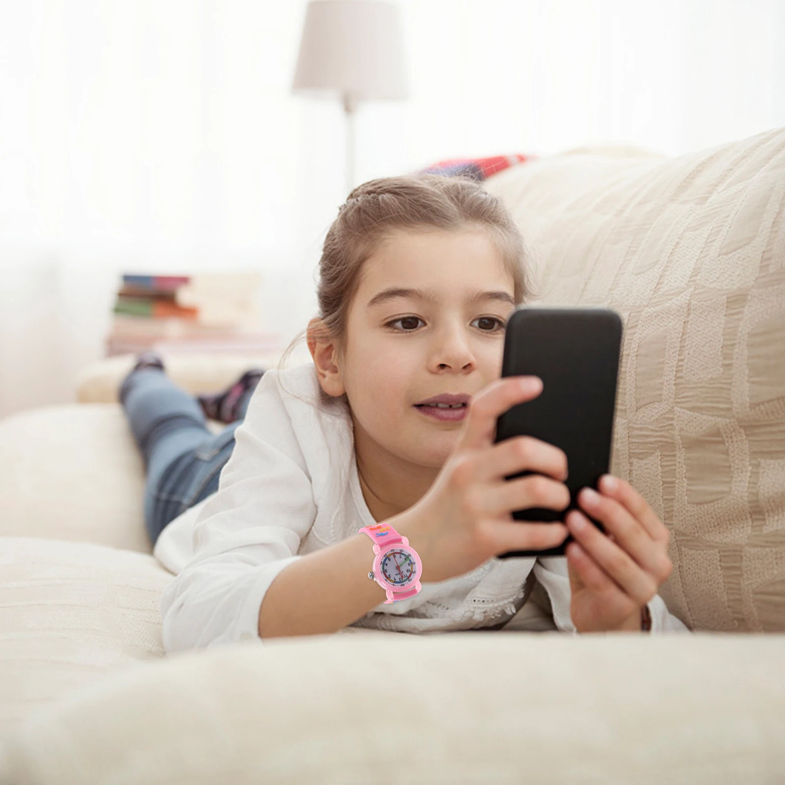 

Kids Waterproof Watch Quartz Cartoon Pattern Children Wristb Red Fashion Adjustable Strap Durable Comfortable Precise