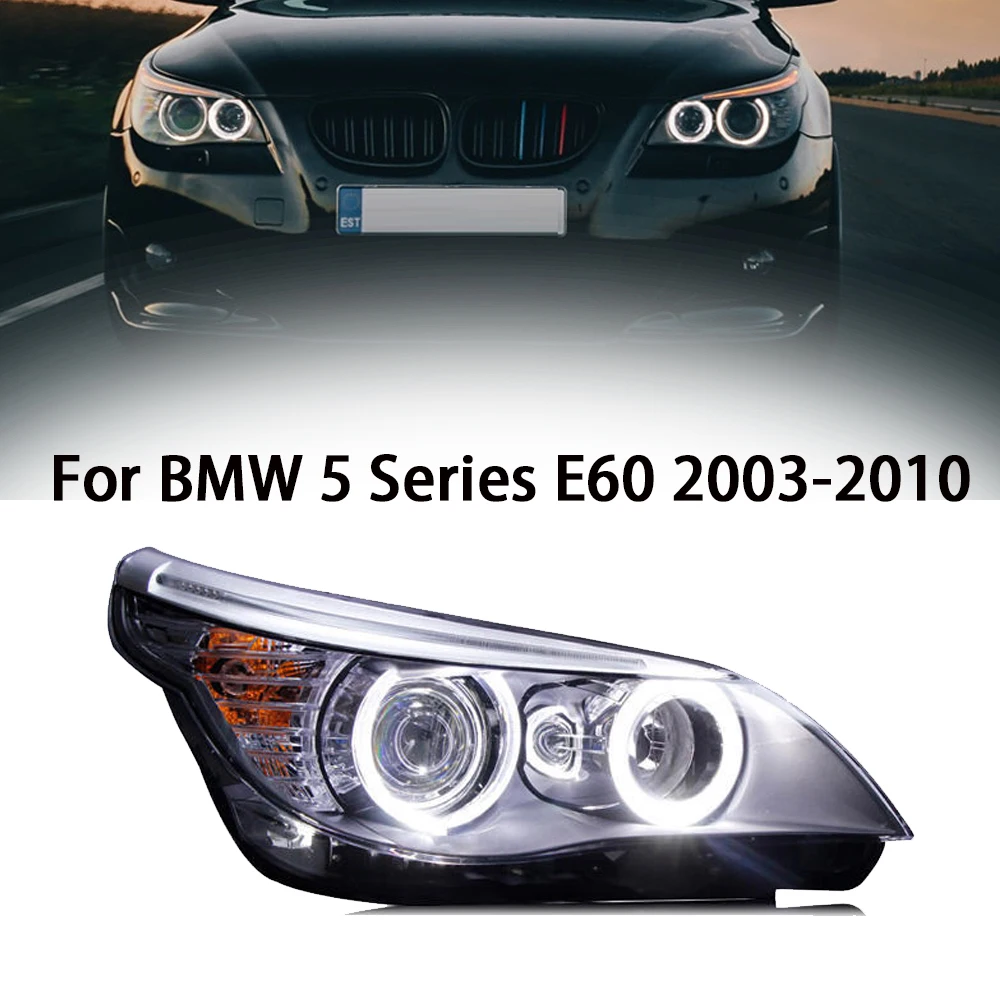 

Передняя фара для BMW E60 2003-2010 523 530Car Канцтовары 12V H7 светодиодный DRL ксеноновая линза 520i 523i 530i новые автомобильные аксессуары