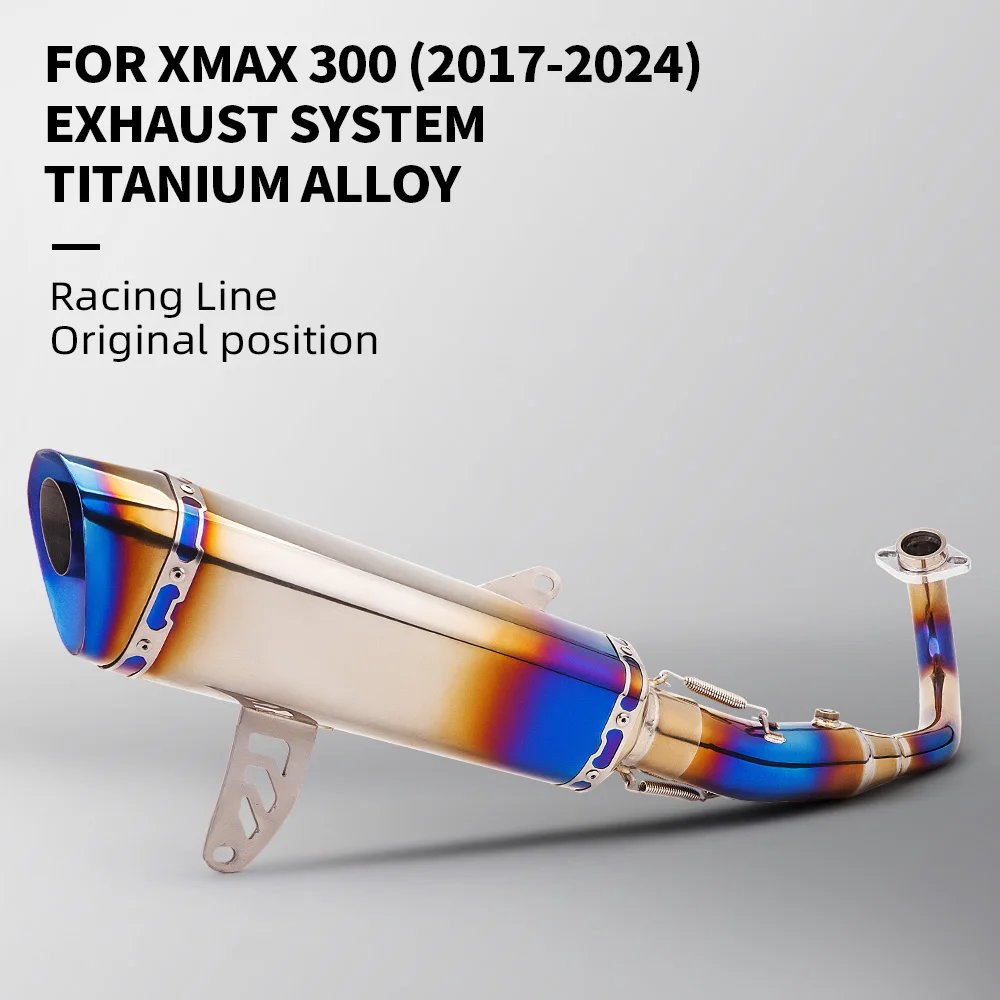 

For XMAX300 2017-2024 with DB Killer Motorcycle Full Set Titanium Exhaust System Change Manifold Exhaust