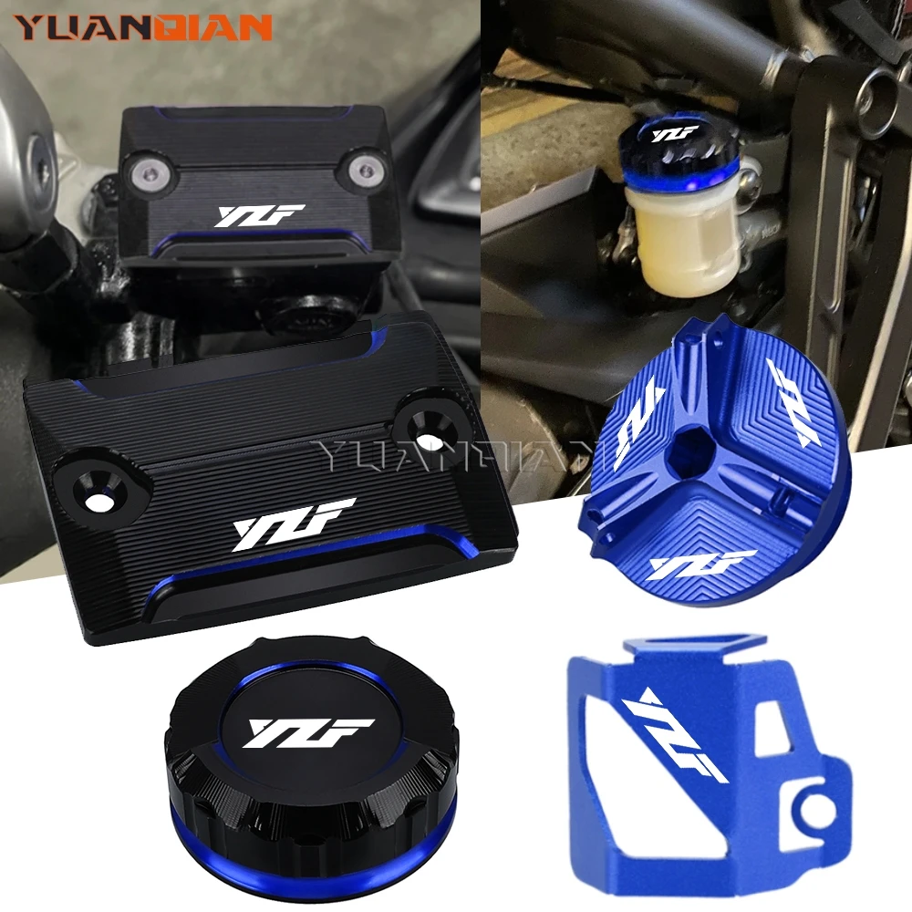For Yamaha YZF R1 YZFR6 YZF R3 R6 R7 R9 R1 R25 R125 Motorcycle Accessories Front Rear Brake Fluid Reservoir Cover Engine Oil Cap