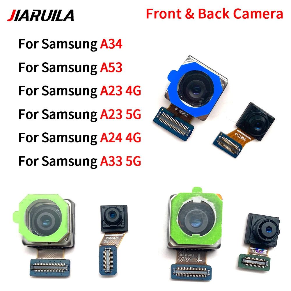 

10Pcs，Rear Camera For Samsung A23 A23 A24 4G A33 5G A34 A53 Front Selfie Facing Back Wide Main Macro Depth Cameras Flex