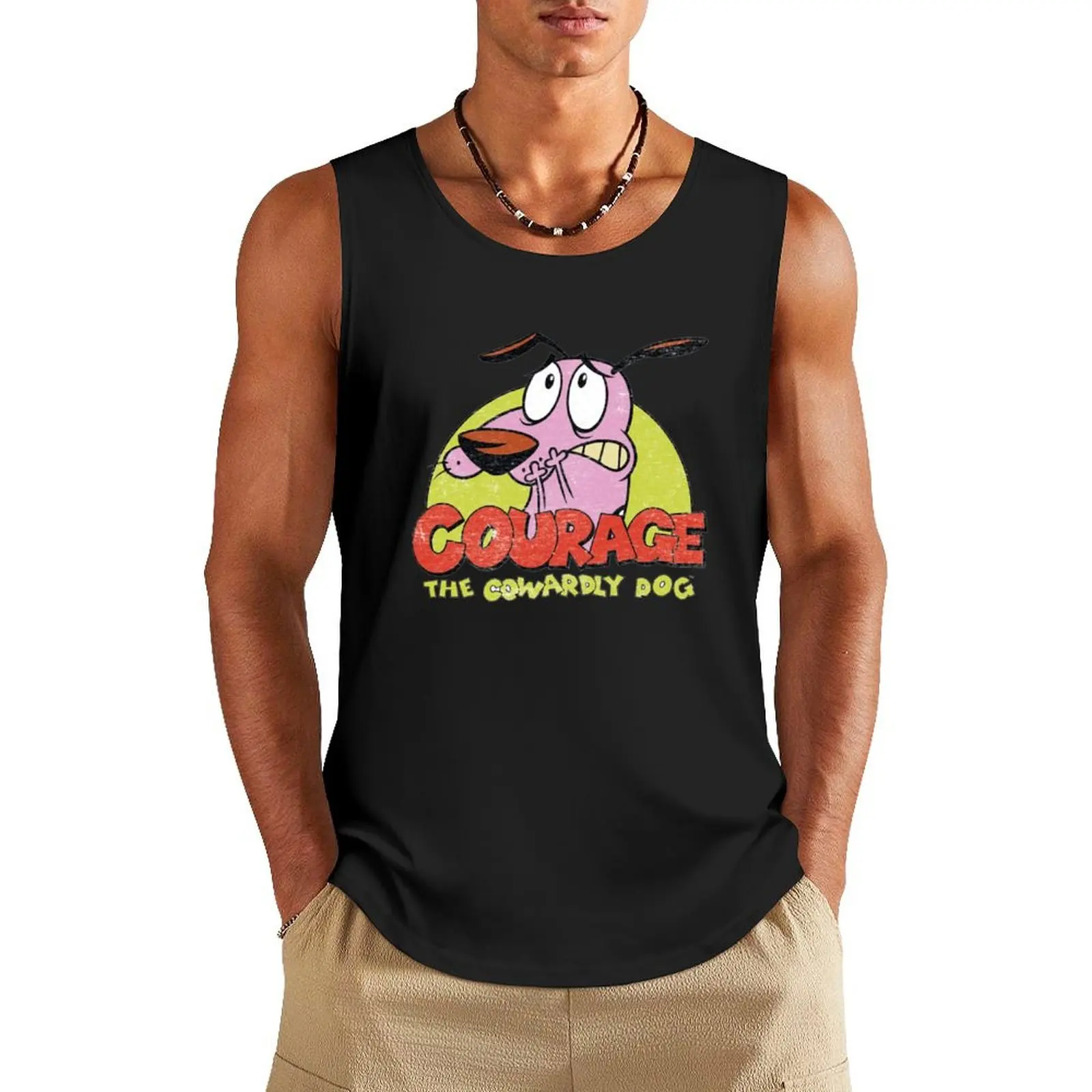 cowardly dog kid Tank Top clothing men vest for men Gym t-shirt man Men's t-shirt