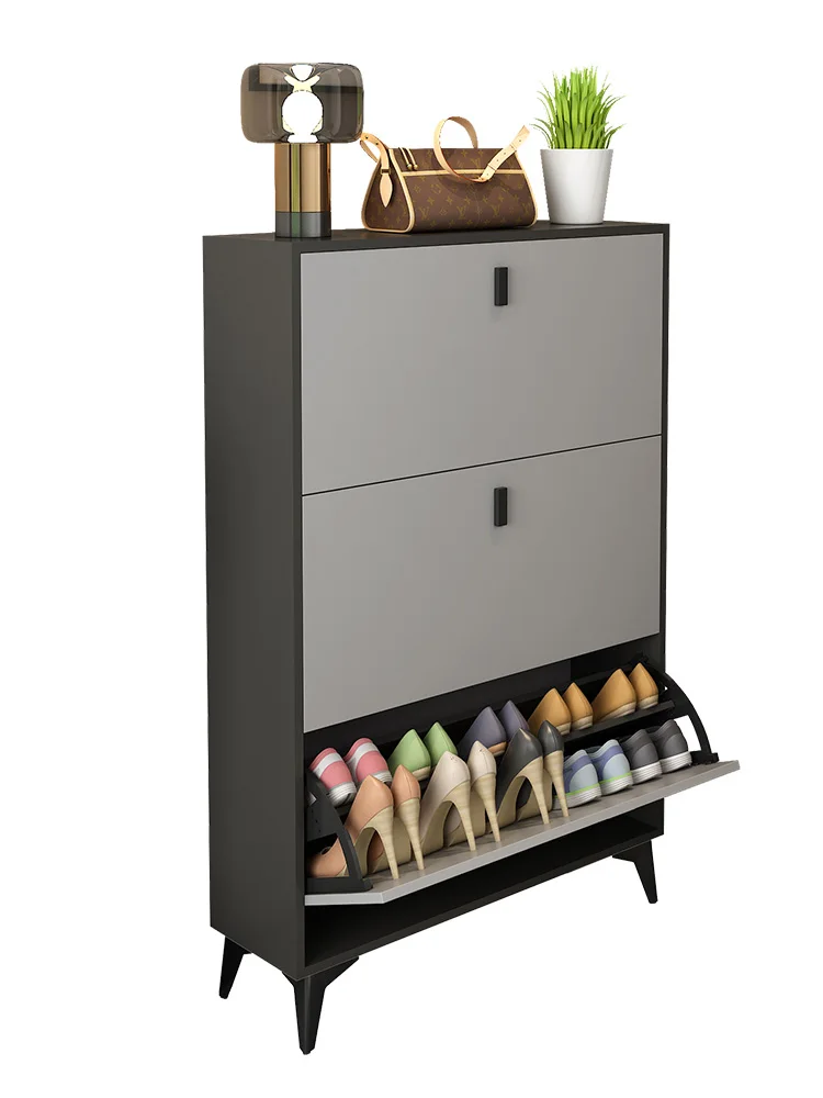 

Luxury ultra-thin dumper shoe cabinet Home entrance porch cabinet