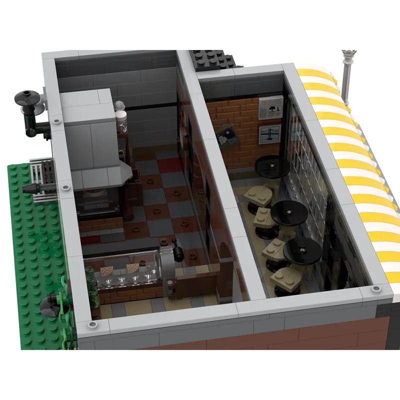 Moc قوالب بناء منزل حانة وحدات نموذج التكنولوجيا وحدات مدينة عرض الشارع لعبة المكعبات لتقوم بها بنفسك تجميع عيد الميلاد مجموعة الهدايا #6