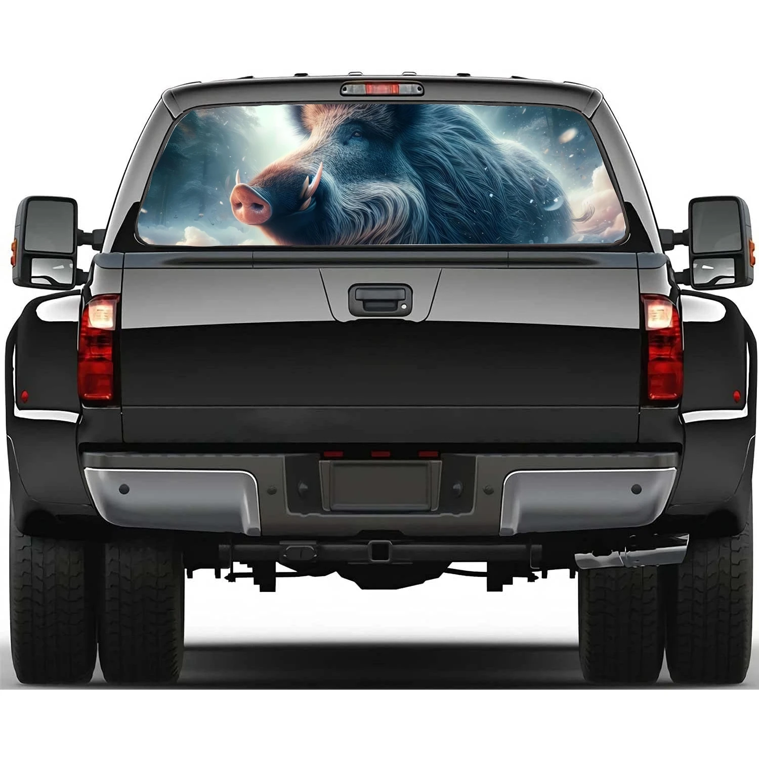 

Fierce wild boar animal Car Window Decal Graphic Decoration Truck Semi-transparent Vinyl Universal Wrap Self-adhesive Sticker