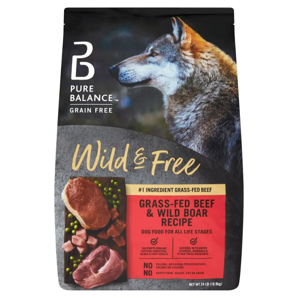 

Dry Dog Food Wild & Free Beef & Wild Boar Recipe Dry Dog Food 24 Lbs Grain-Free Feed Feeding Dogs Snacks Supplies Pet Products