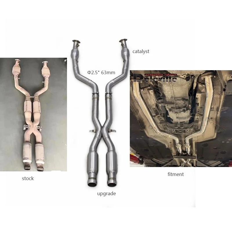 Выхлопные трубы из нержавеющей стали Yooking для BMW M3 E90/E92/E93 4.0L 2008-2013, средняя часть выхлопной системы с резонатором.