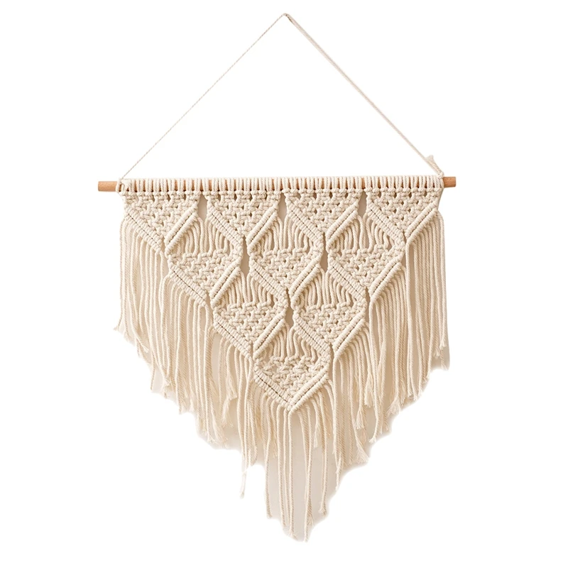 Tapiz de macramé bohemio para colgar en la pared, decoración de arte de pared geométrica hermosa