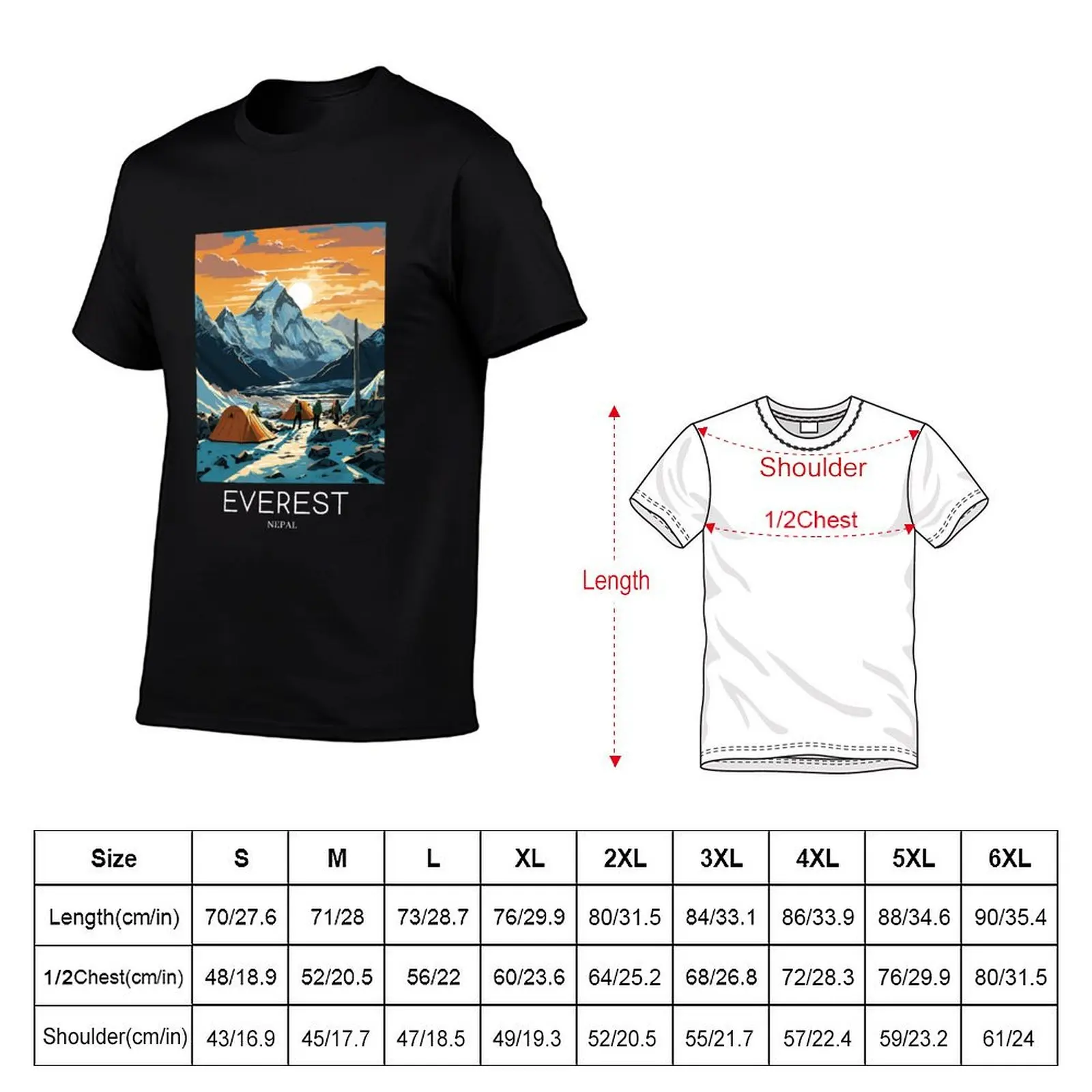 shirts Art 100% for Everest - man Nepal T-Shirt A Mount Pop cotton cotton Travel tshirt t Print of pack