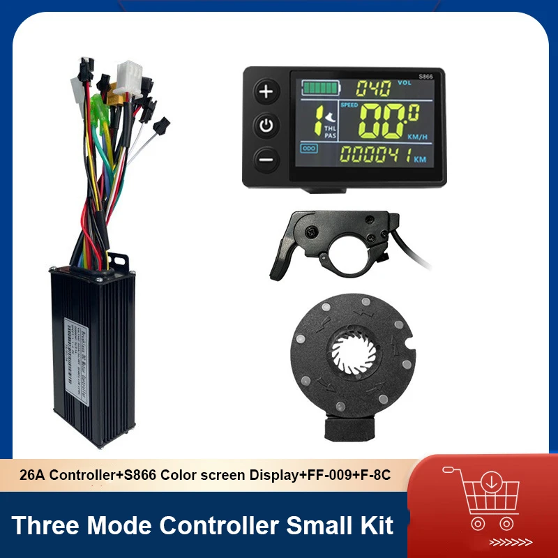 

Bicycle Conversion Electric Small kit eBike 26A Three Mode SineWave Controller S866 LCD Color Screen Display For 500W/750W Motor