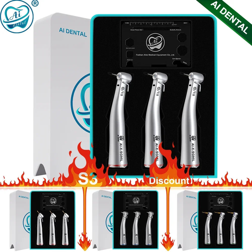 

S3 discount package series AI Dental SG Korea Implant Surgery Handpiece with Fiber Optic Outer Water Spray Contra Angle Hot Sell