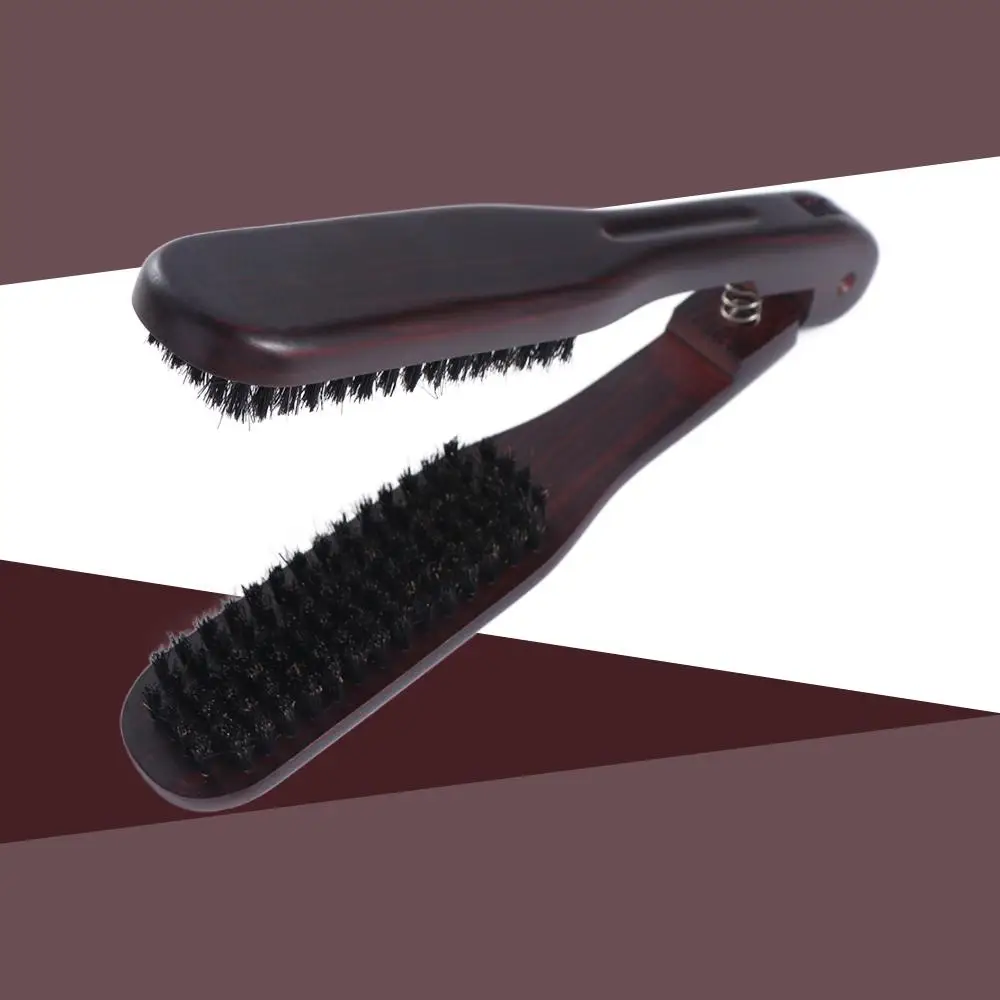 

Wooden Hair Styling Tools Professional Anti-static V-shaped Bristle Comb Durable Double Brush Straightening Comb Girl