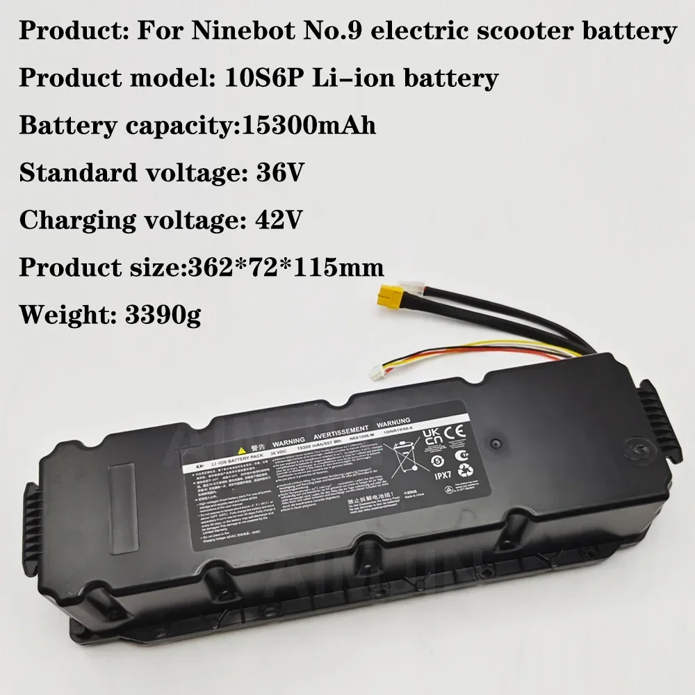 G30 MAX Original Dedicated 36V 15300mAh 10S6P Li-ion Battery Pack for Xiaomi Ninebot G30 MAX No. 9 Electric Scooter Battery