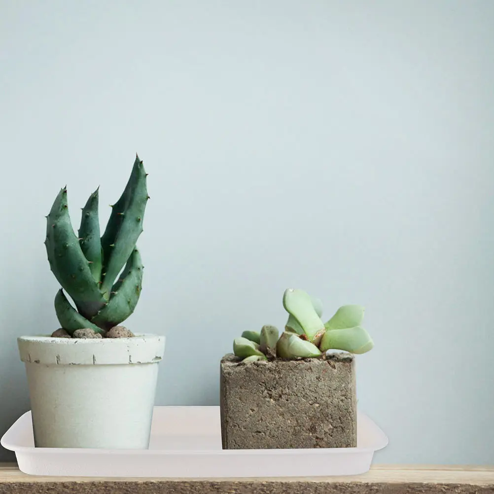 

4pcs Rectangular Flowerpot Trays Thickened Pp Plant Pot Bases Deepened Water Pans For Indoor Outdoor Gardening