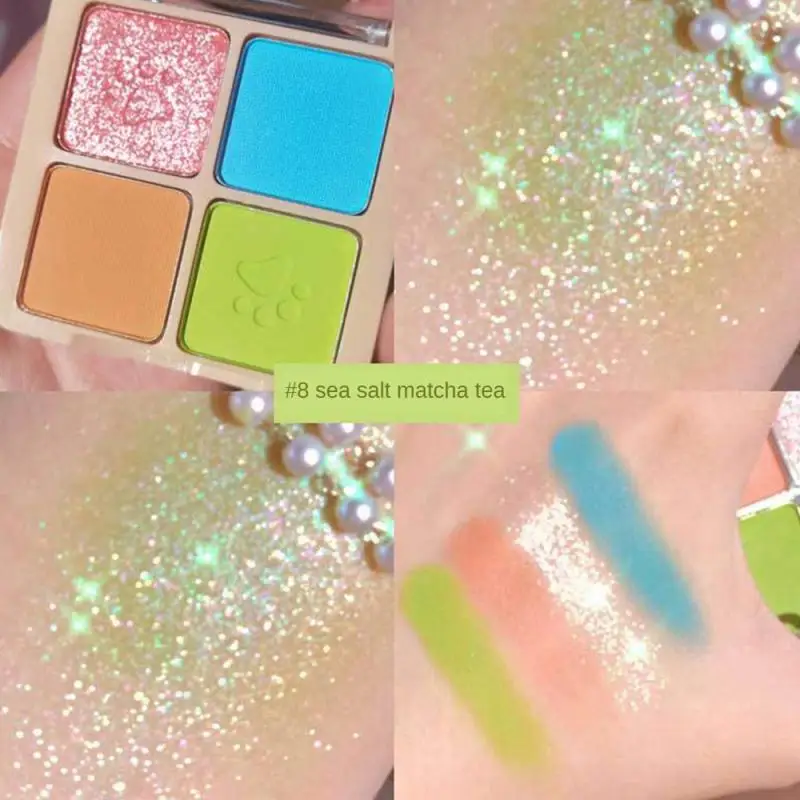 アイシャドウパレット,アイシャドウパレット,4色,マット,ファイングリッター,ロービジョン,カラーリング,耐水性,長持ち,メイクツール