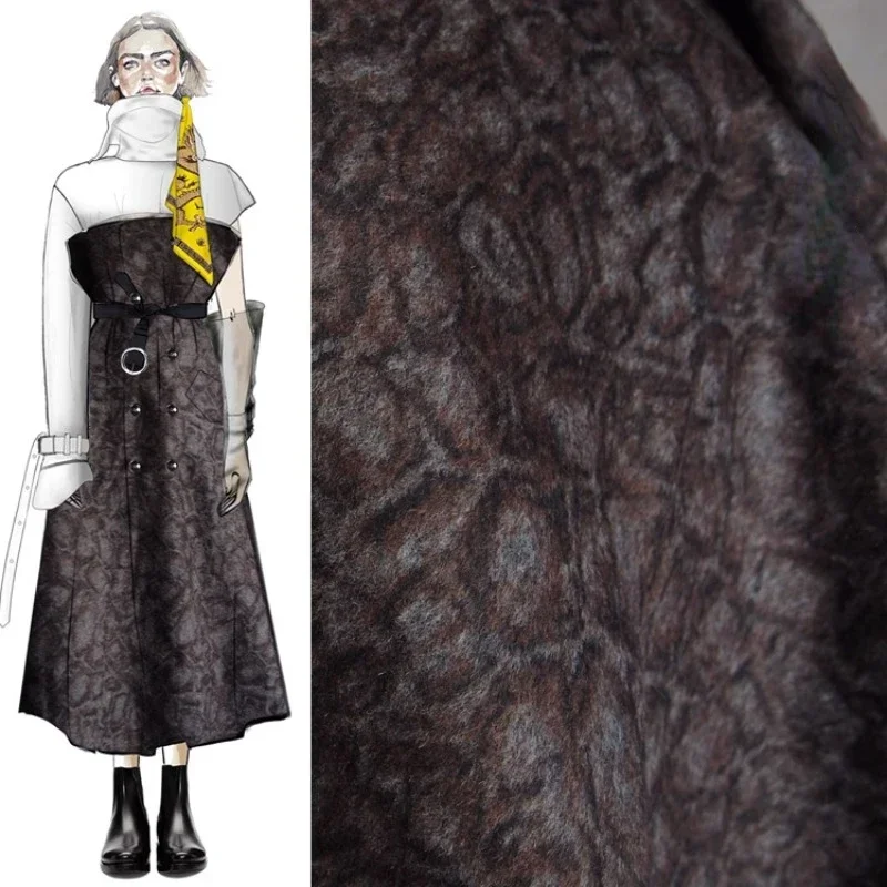 

Гладкая шерстяная ткань с леопардовым принтом для осенне-зимнего дизайна, модная одежда, ткань для шитья своими руками